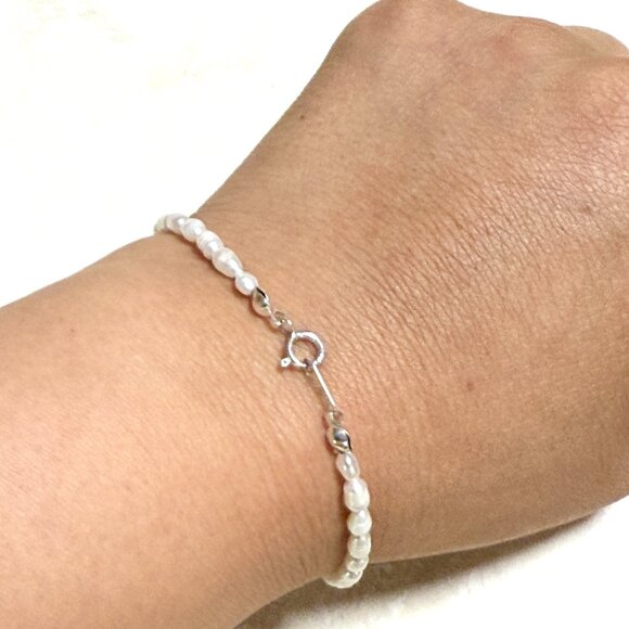 2/$20, Genuine Rose Quartz Stone Heart & White Freshwater Pearl Beaded Bracelet - Picture 10 of 11